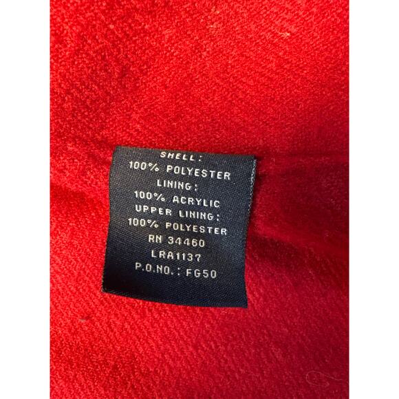 London Fog Red Lined ButtonUp Trench Coat with Lined Inside Pocket Size Large - Picture 7 of 9